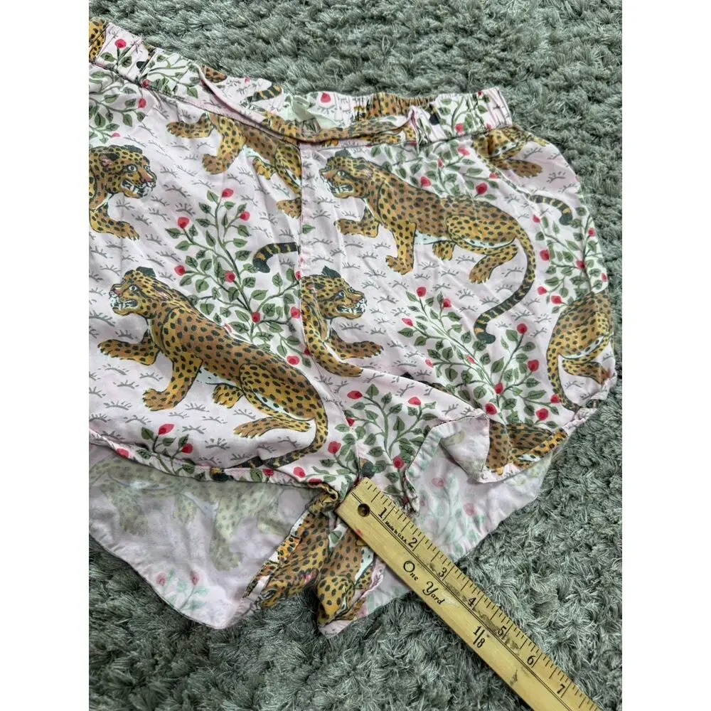 Printfresh Bagheera Pink Leopard Cotton Pajama Sleep Shorts Womens Size XS
